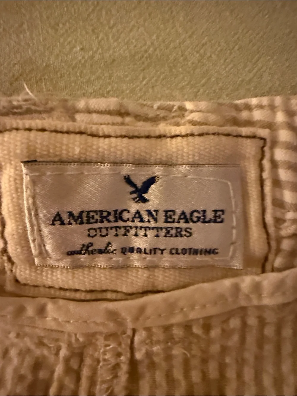 American Eagle Outfitters Cream and tan Seersucker Women's Shorts